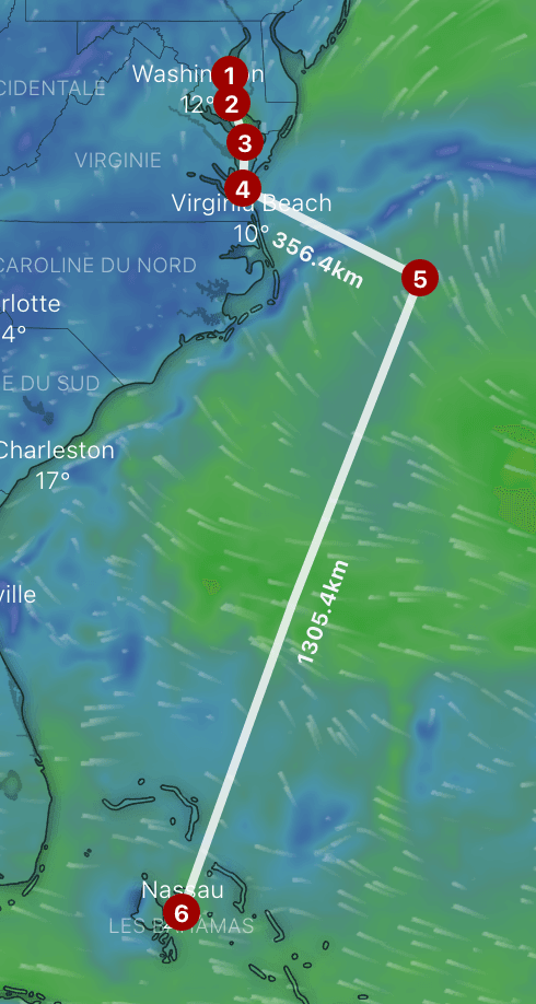 Annapolis to Nassau.