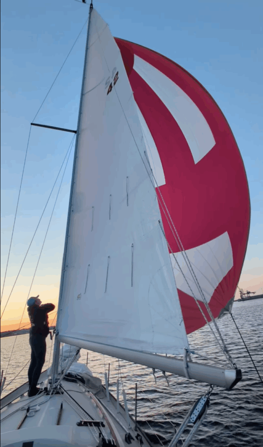 Contessa 32 under spinnaker