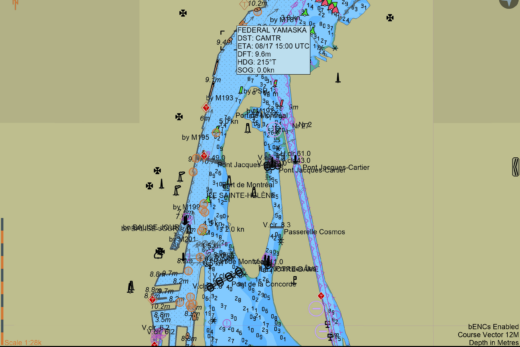 Le port de Montréal avec son trafic.