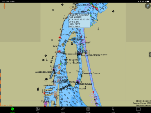 Le port de Montréal avec son trafic.