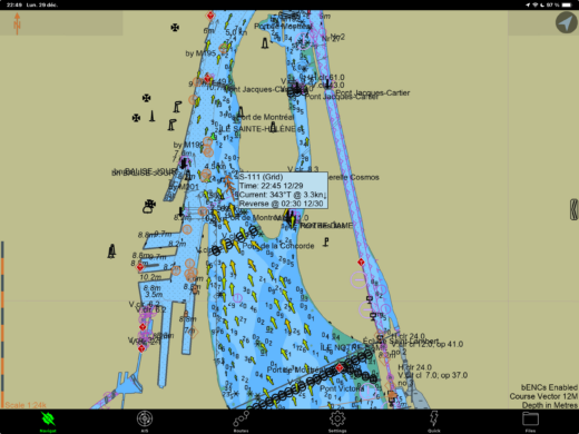 Le port de Montréal avec son courant.