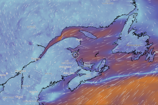 Un exemple de carte des vents.
